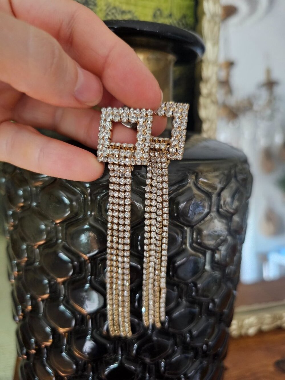 Ettika Square Crystal Earrings